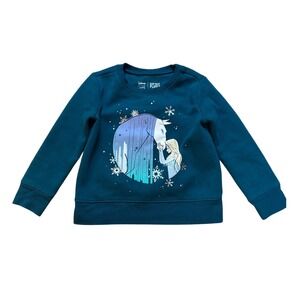 Disney Jumping Beans Frozen 2 Elsa Nokk Sweatshirt Teal Blue Excellent SIZE 4
